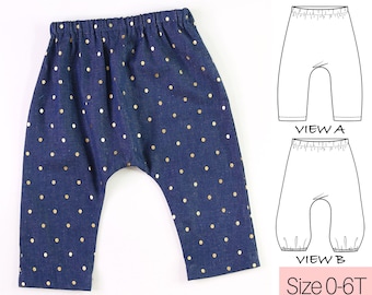 Harem Pants Pattern, Baby Sewing Pattern, Baby Harem Pants Pattern, PDF Sewing Pattern, Toddler Pattern, Boys Sewing Pattern, AVERY