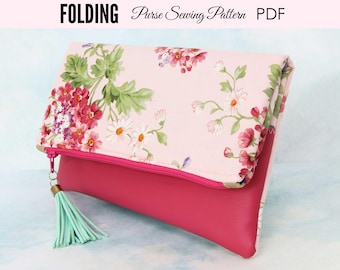 Folding Clutch Pattern, Purse Pattern, Sewing Pattern PDF, Bag Patterns, Evening Clutch Pattern, Clutch Purse Pattern, FOLDING CLUTCH(B904)