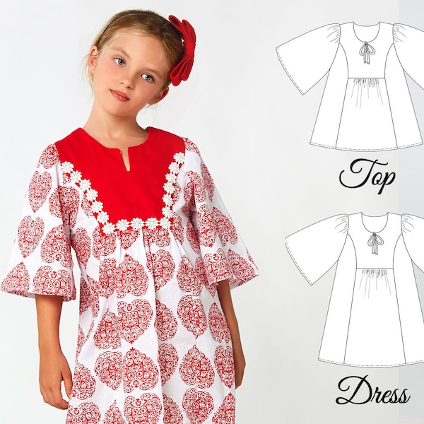 Girls Clothing Patterns, Girls Sewing Pattern PDF, Girls Dress Pattern, Dress Patterns for Girls, Frock Pattern, Tunic Pattern FLORENCE