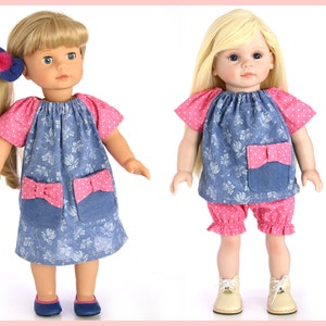 Doll Dress Patterns, Girl Doll Clothes Pattern, 18 inch Doll Clothes Sewing Pattern pdf, Doll Clothing Pattern, DOLL POPPY