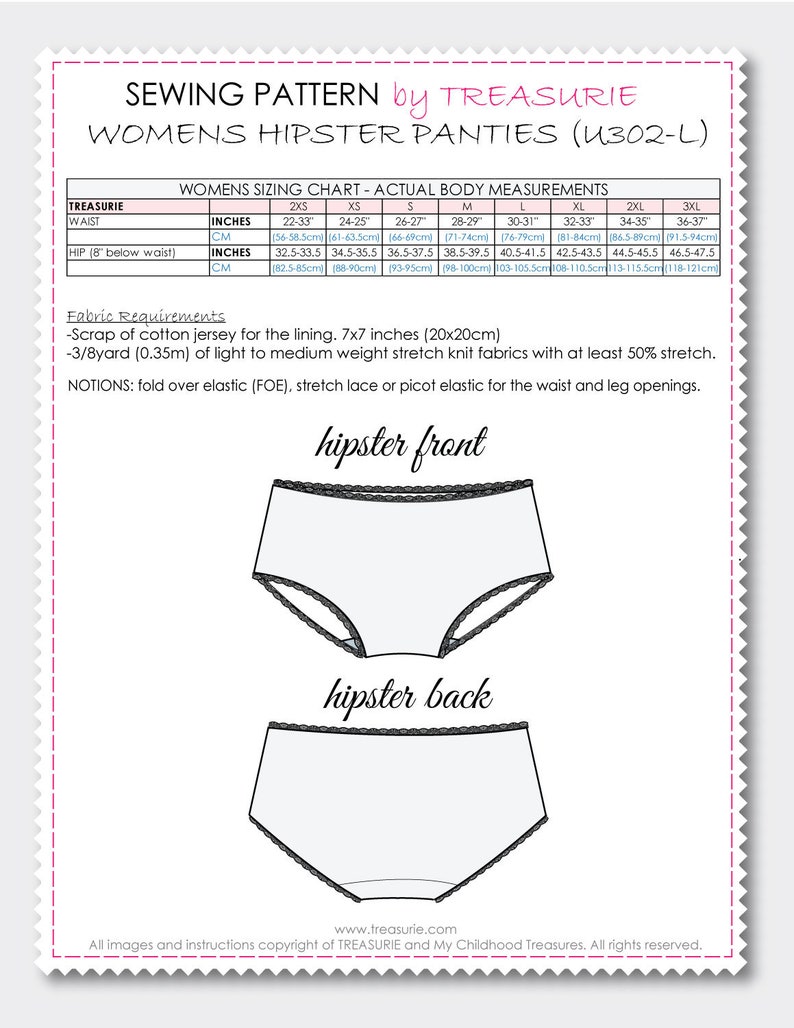 Underwear Pattern Womenlow Waist Panties Pattern Underpants Etsy