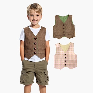 Vest Sewing Pattern PDF for Boys Girls Toddlers | Waistcoat Pattern
