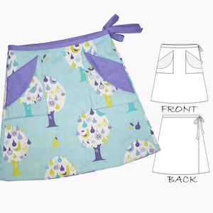 Girls Skirt Pattern, Pdf sewing pattern, girls sewing pattern pdf, childrens sewing pattern, wrap skirt pattern, Skirt Pattern MADISON