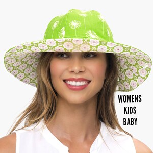 Patrón de costura de sombrero, Patrón de costura para niñas en PDF, Patrón de costura para niños, Patrón de sombrero para niñas, Patrón de sombrero para bebé, Patrón de sombrero para mujer, SOMBRERO PARA EL SOL imagen 2