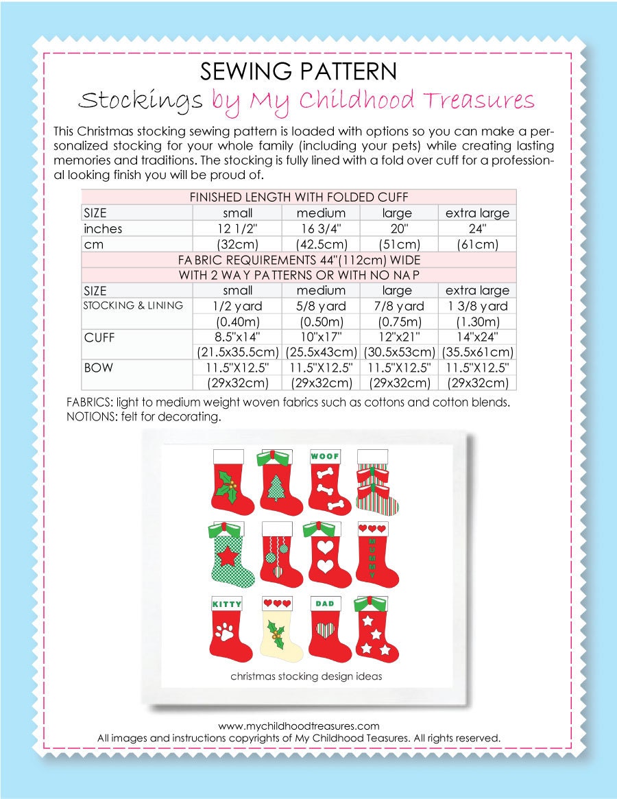 43+ Designs Stocking Sewing Pattern Printable