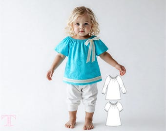 Baby Sewing Pattern, Baby Peasant Pattern, Baby Top Pattern, Baby Sewing Pattern PDF, Baby Pattern, toddler pattern, NATALIE baby