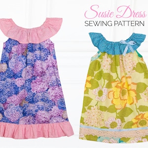 girls dress patterns, dress pattern, peasant dress pattern, beginners dress patterns, sewing pattern pdf, girls sewing pattern, SUSIE GIRLS