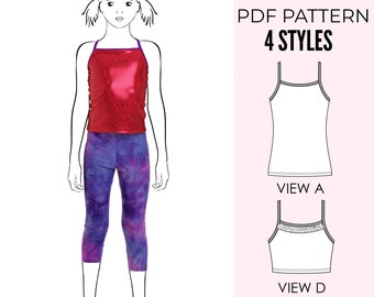 4 x Dance tops pattern, girls leotard pattern pdf, gymnastics tops pattern, gym tops pattern, cheer tops pattern GYM TOPS #2