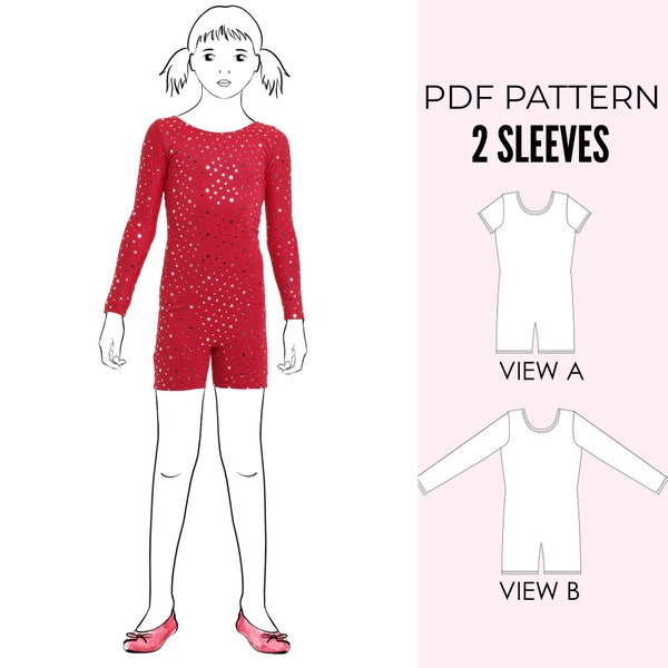 Gymnastics leotard pattern, dance sewing pattern, unitard sewing pattern, girls leotard pattern PDF, UNITARD #3