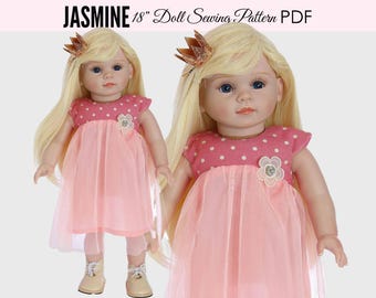 Puppenkleid Schnittmuster 18 Zoll Puppenkleidung PDF Puppenkleider 18 Zoll PDF Patterns | JASMINE