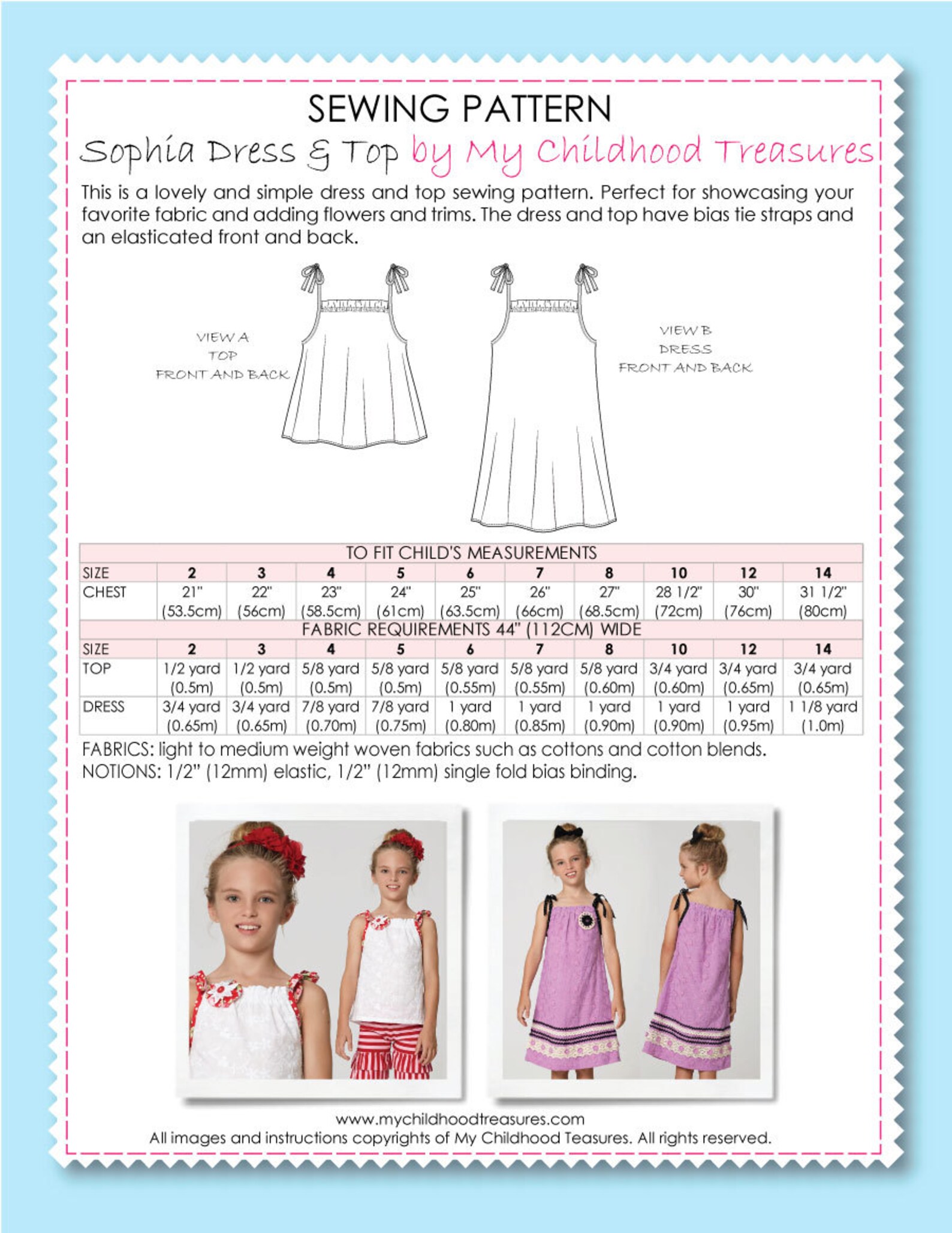 EASY Girls Top Pattern PDF Girls Dress Pattern Pdf Childrens Etsy