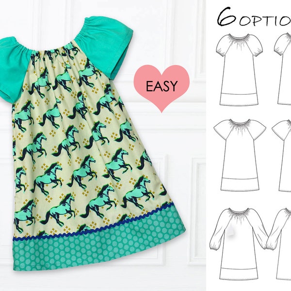 Girls peasant dress pattern pdf, girls dress patterns, girls dress pattern, girls sewing pattern,  PDF pattern, toddler dress, ANNA girls