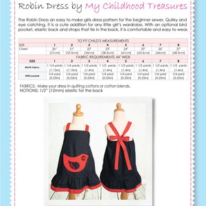 Girls dress patterns PDF, Childrens sewing pattern pdf, kids patterns, girls sewing pattern pdf, sewing pattern for girls, ROBIN DRESS image 5