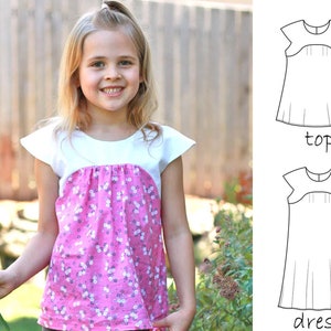 Girls Top Pattern, Girls Dress Pattern pdf, Tunic Pattern, Girls dress sewing pattern, top sewing pattern, JASMINE