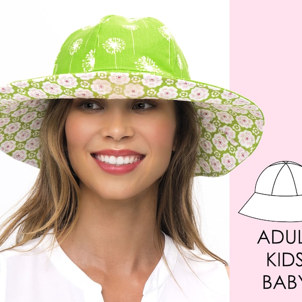 Patrons de chapeau, Patron de chapeau pour femme, Patron de chapeau pour fille, Patron de chapeau pour bébé, Patron de chapeau pour femme, Patron de chapeau pour tout-petit, SUNHAT