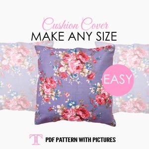 Beginner Cushion Cover Sewing Pattern, Envelope Cushion Pillow Pattern