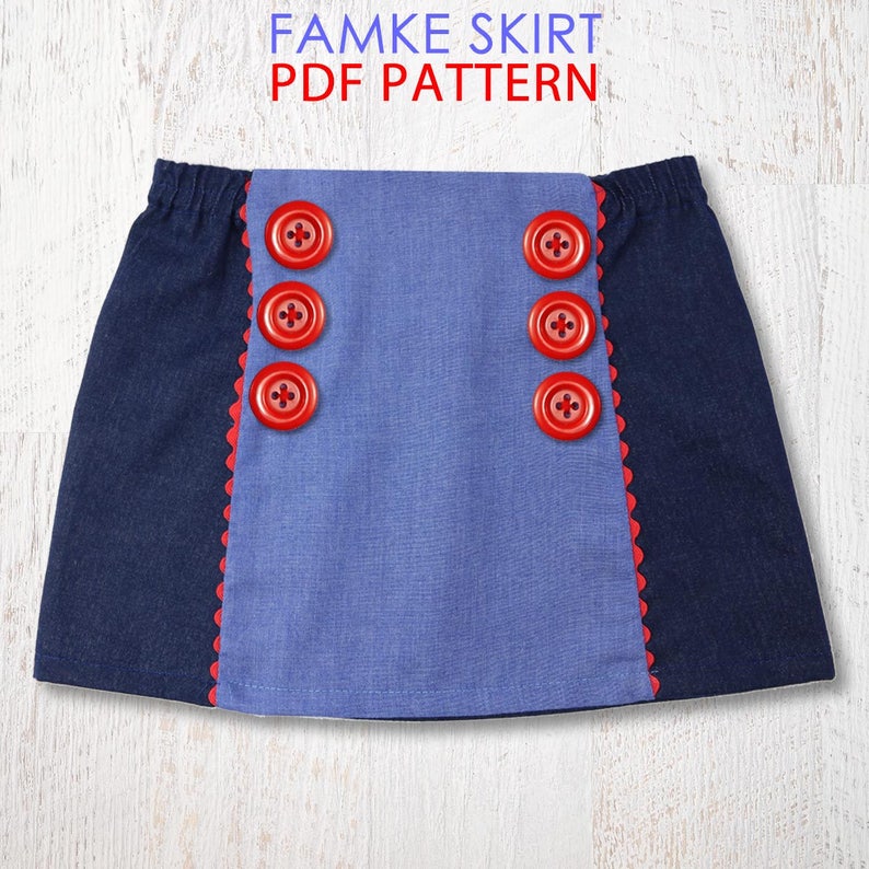 EASY Girls Skirt Pattern PDF Childrens Sewing Pattern Skirt Etsy