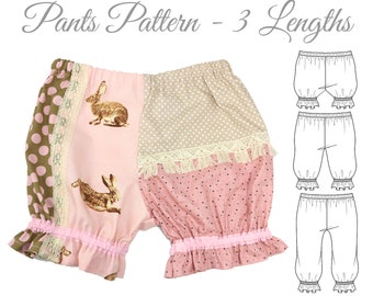 Diaper Cover Pattern, Bloomers Pattern, Baby Patterns,  Baby sewing patterns, PDF, Baby Pants Pattern, PATCHWORK PANTS (0-6T)