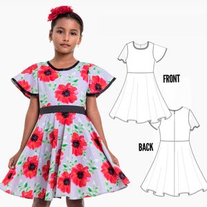 Girls Dress Pattern, Dress Pattern, Circle Dress Pattern, Girls Sewing Pattern PDF, Dress Patterns, Summer Dress Pattern, CARRIE