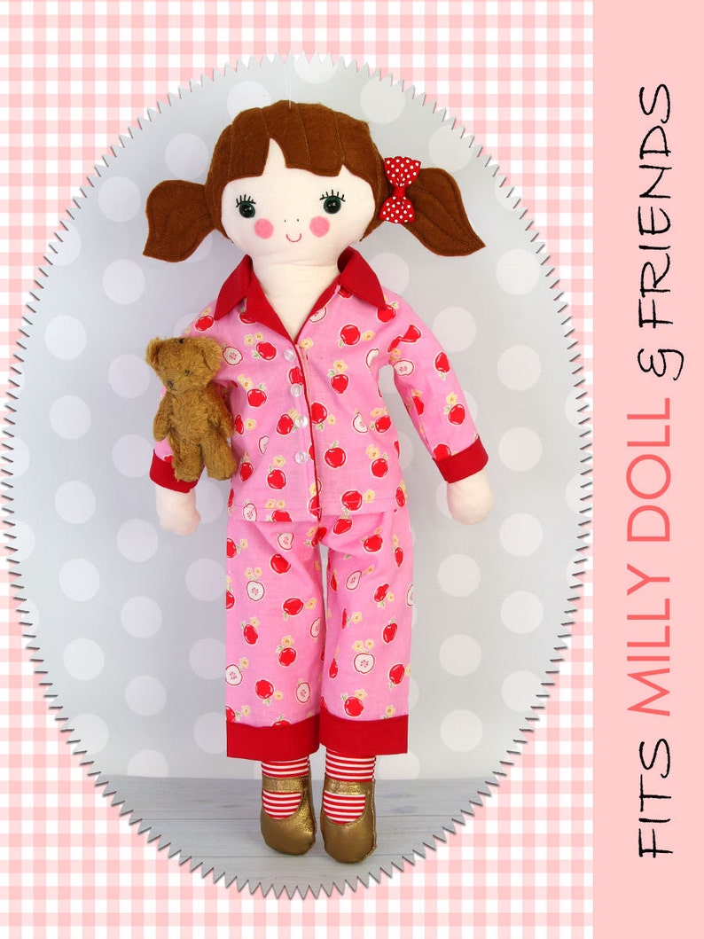 18 inch doll clothes patterns, Doll Pajama Pattern, Doll Patterns, Doll clothes patterns, 18 inch doll pattern, DOLL PAJAMAS image 4