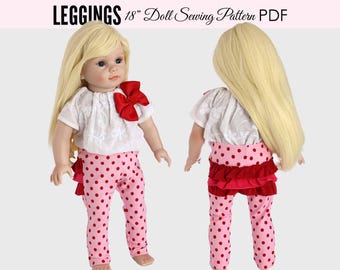 18 inch doll pattern, Girl Doll Pattern, 18 inch doll clothes patterns, Doll Pants Pattern, Doll Patterns, Girl Doll Pattern, DOLL LEGGINGS