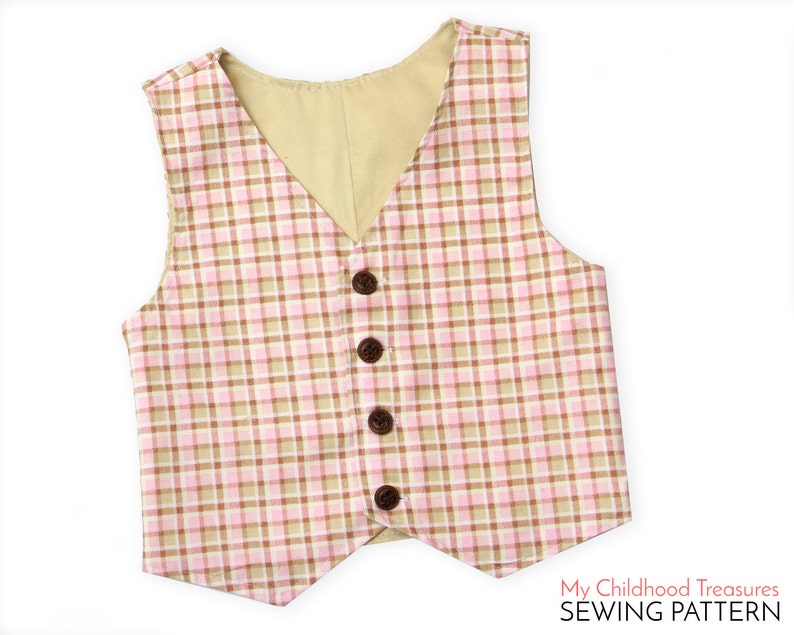 Vest Pattern, Boys VEST pattern, Toddler Vest Pattern, Girls Vest Pattern, Vest Sewing Pattern, Waistcoat Pattern, Simple Vest Pattern, PDF image 3