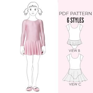 Girls leotard pattern PDF, leotard sewing pattern, dance leotard pattern,  ballet leotard pattern, gymnastics leotard pattern,  LEOTARD#3