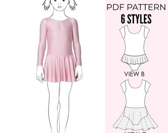 Girls leotard pattern PDF, leotard sewing pattern, dance leotard pattern,  ballet leotard pattern, gymnastics leotard pattern,  LEOTARD#3