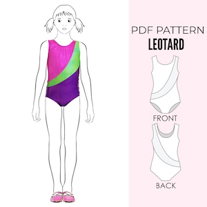Girls leotard pattern PDF, ballet leotard pattern, gymnastics leotard pattern, girls sewing pattern pdf, dance sewing pattern LEOTARD #12