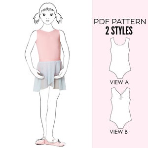BASIC gymnastics leotard pattern PDF, leotard sewing pattern, dance leotard pattern,  ballet sewing pattern,  LEOTARD#1 (L501-L)