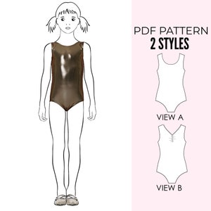 BASIC gymnastics leotard pattern PDF, leotard sewing pattern, dance leotard pattern,  ballet sewing pattern,  LEOTARD#1 (L501-L)