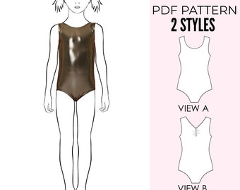 BASIC gymnastics leotard pattern PDF, leotard sewing pattern, dance leotard pattern,  ballet sewing pattern,  LEOTARD#1