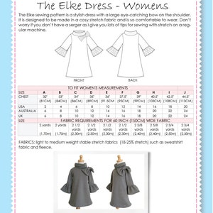 WOMENS Dress Pattern pdf, Dress Pattern, Womens Sewing Pattern pdf, Ladies Pattern, Tunic Pattern, Tunic Pattern, ELKE WOMENS image 6