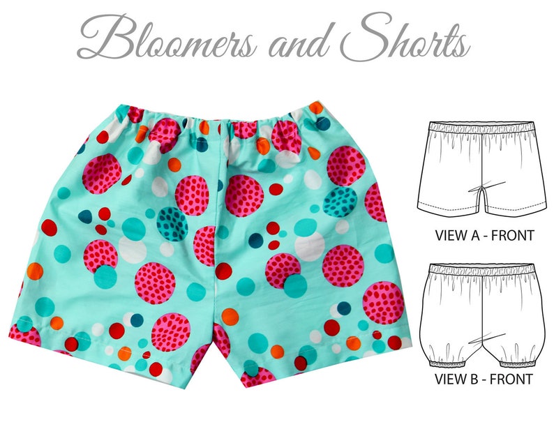 Girls Sewing Pattern Pdf Bloomer Pattern Shorts Pattern - Etsy