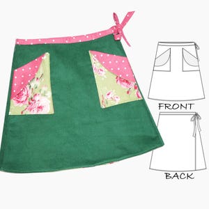 Girls Skirt Pattern, Pdf sewing pattern, girls sewing pattern pdf, childrens sewing pattern, wrap skirt pattern, Skirt Pattern MADISON image 7