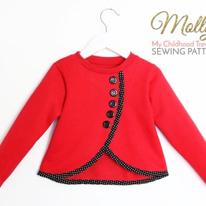 Girls Sweatshirt Sewing  Pattern pdf, Sweater Pattern, Top Patterns, Stretch Pattern, Sweatshirt Pattern, Girls Sweater Pattern, MOLLY