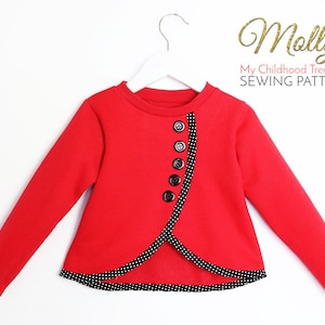 Girls Sweatshirt Sewing  Pattern pdf, Sweater Pattern, Top Patterns, Stretch Pattern, Sweatshirt Pattern, Girls Sweater Pattern, MOLLY