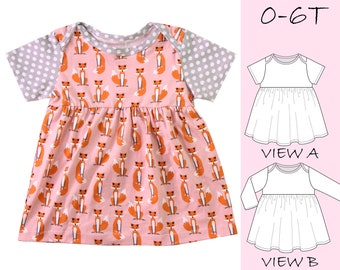 EASY Baby Dress Pattern, PDF Pattern, Toddler Patterns, Little Girls Dress Patterns, BETTY (B202-L)