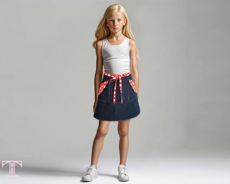 Girls Skirt Pattern, Pdf sewing pattern, girls sewing pattern pdf, childrens sewing pattern, wrap skirt pattern, Skirt Pattern MADISON image 5