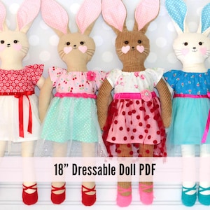 Rag Doll Pattern PDF - Rachel Rabbit Softie Sewing Pattern for Handmade Toy, Rabbit & Soft Toy DIY
