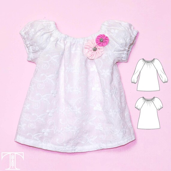 VERY EASY Baby Sewing Pattern Pdf Patterns Baby Peasant Top Pattern Toddler Patterns Baby Patterns Baby Sewing Patterns NATALIE Baby Etsy UK