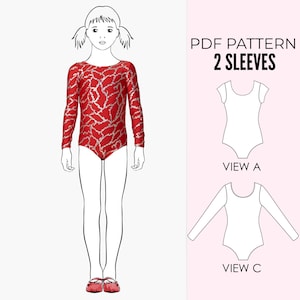 Girls leotard pattern +VIDEO, leotard sewing pattern, dance leotard pattern, dance costume, gymnastics leotard pattern PDF, LEOTARD#4