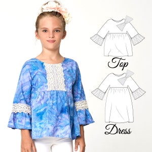 Little Girls Dress Patterns PDF, Girls Dress Pattern PDF, Girls Sewing Pattern pdf, Tunic Pattern, Dress Pattern, Girls Top Pattern , ANKE