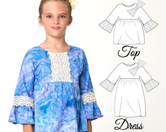 Little Girls Dress Patterns PDF, Girls Dress Pattern PDF, Girls Sewing Pattern pdf, Tunic Pattern, Dress Pattern, Girls Top Pattern , ANKE