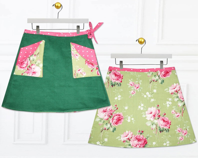 Girls Skirt Pattern, Pdf sewing pattern, girls sewing pattern pdf, childrens sewing pattern, wrap skirt pattern, Skirt Pattern MADISON image 6