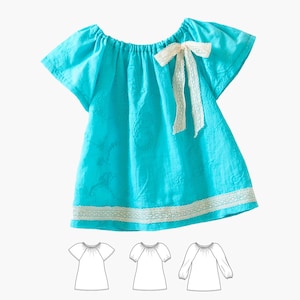 SEHR EINFACH Baby Schnittmuster, PDF-Muster, Baby Bauern Top Schnittmuster, Kleinkind Schnittmuster, Baby Schnittmuster, Baby Schnittmuster, NATALIE Baby