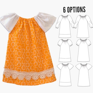 EASY baby dress pattern pdf, baby sewing pattern, baby peasant dress pattern, baby dress sewing pattern, toddler pattern, ANNA baby (BT02-L)