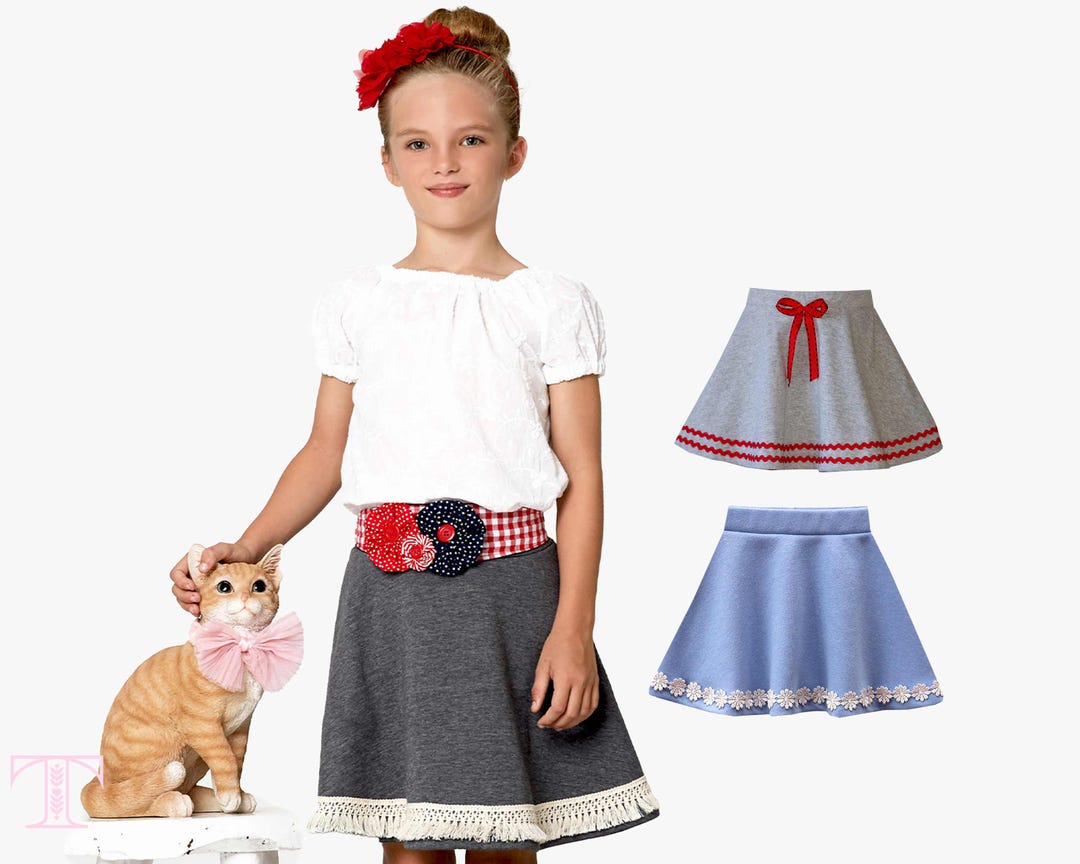 Cartamodello per gonna da bambina in formato PDF, cartamodello