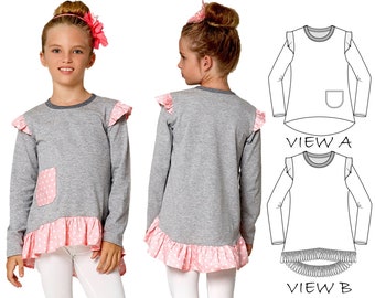 TWEEN Girls Sweatshirt Pattern, Sweater Pattern pdf, Top Pattern, Teenage Pattern,  Girls Sweater Pattern, URSULA TWEEN