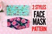 Face Mask Pattern PDF, 2 Styles DIY Mask, Fabric Mask Pattern, Cloth Mask Pattern 